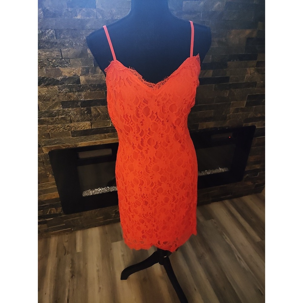 Soieblu Orange Lace Dress Size L New Without Tags